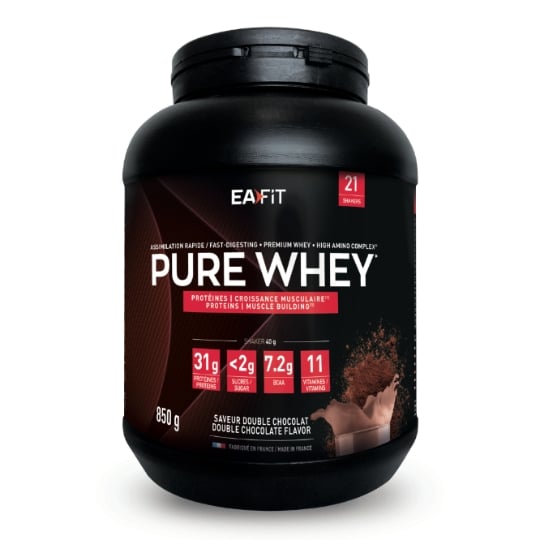 Protéines Croissance Musculaire saveur double chocolat PURE WHEY EAFIT