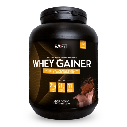 Proteine Whey gainer Saveur Chocolat Prise de Masse Musculaire EAFIT CONSTRUCTION MUSCULAIRE