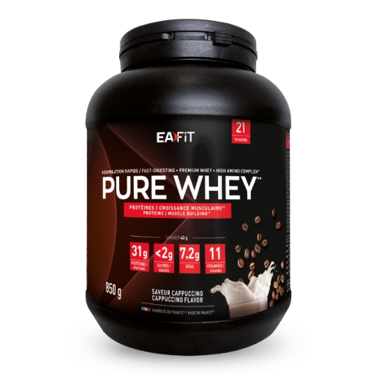 Proteine Pure whey Saveur Cappuccino Croissance Musculaire Assimilation Rapide EAFIT CONSTRUCTION MUSCULAIRE