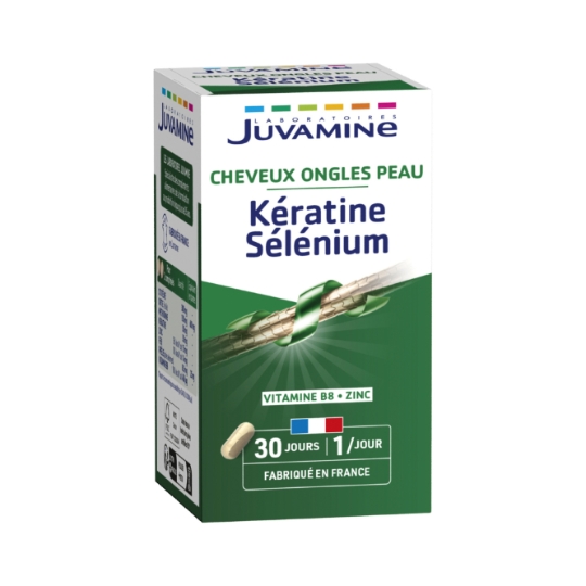 Complément alimentaire kératine sélenium cheveux ongles peau JUVAMINE