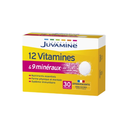 Complément alimentaire 12 vitamines, 9 minéraux sans sucres JUVAMINE