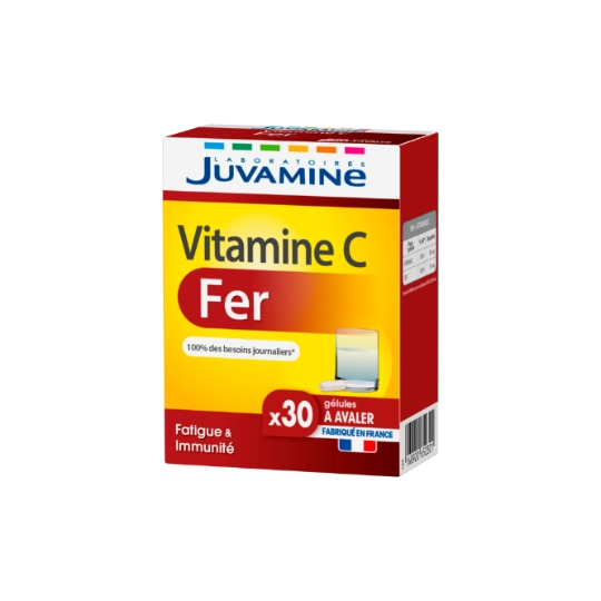 Complément Alimentaire Fer+ Vitamine C Fatigue & Immunité JUVAMINE