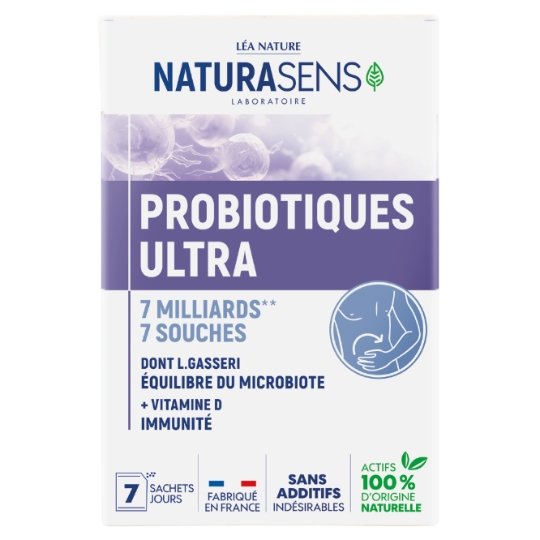 Probiotiques Ultra Equilibre du Microbiote + Vitamine D - Immunité NATURASENS