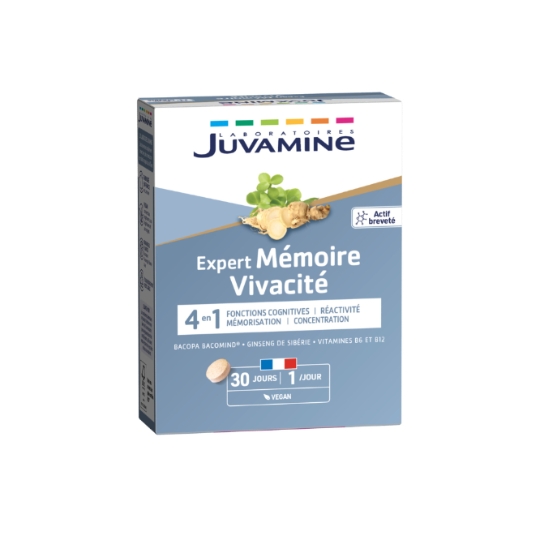 Complément Alimentaire d'Expert Mémoire Vivacité 30 Jours 4 en 1 JUVAMINE