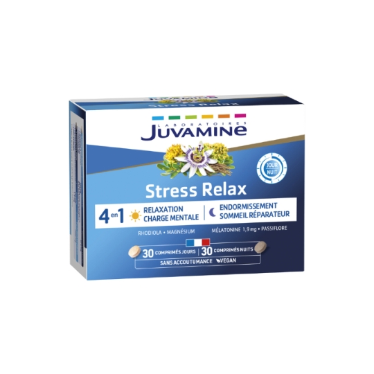 Complément Alimentaire Stress Relax Jour - Nuit 30 Jours 4 en 1 JUVAMINE
