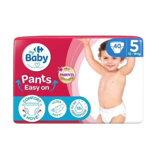 Couches-Culottes Taille 5 12-18kg Easy On CARREFOUR BABY