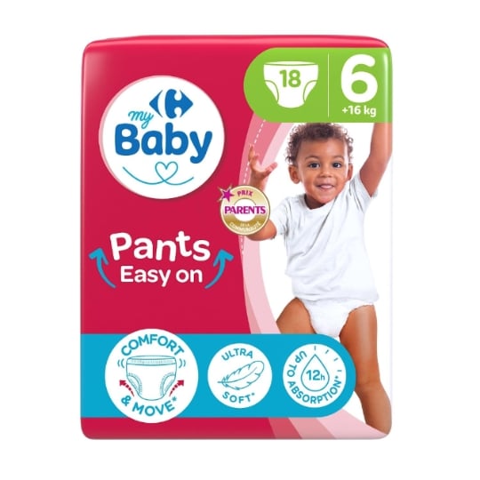 Couches-Culottes Taille 6 +16kg Easy On Pants CARREFOUR BABY