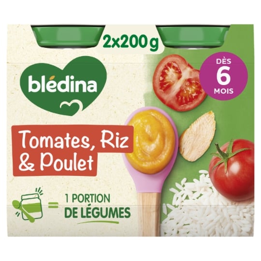 Plat bébé dès 6 mois Tomates Riz Poulet BLEDINA