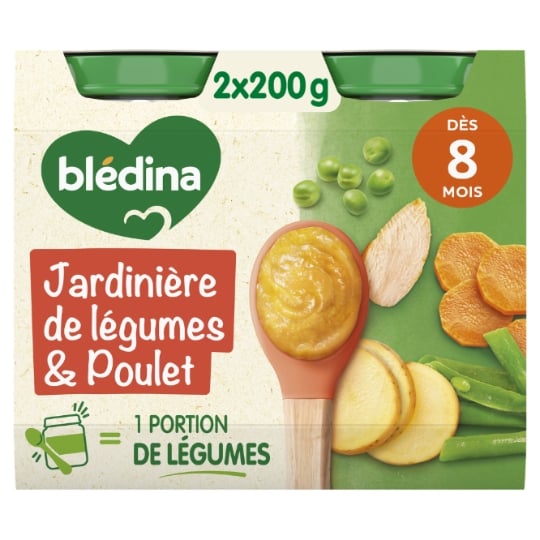 Plat bébé dès 8 mois Jardinière de légumes Poulet BLEDINA
