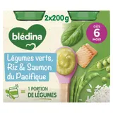 Plat bébé dès 6 mois Légumes verts Riz Saumon BLEDINA