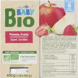 Compote bébé dès 6 mois Pomme Fraise Bio CARREFOUR BABY BIO
