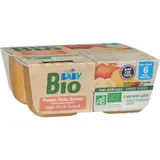 Compote bébé dès 6 mois Pomme Pêche Banane Bio CARREFOUR BABY BIO