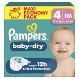 Couches Bébé 9-14kg Taille 4 Baby Dry PAMPERS
