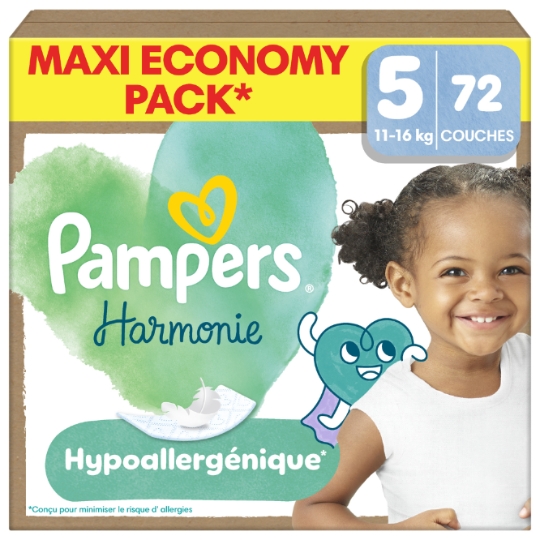 Couches Harmonie 11-16kg Taille 5 PAMPERS