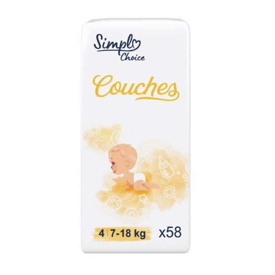 Couches Bébé Taille 4 7-18kg SIMPL