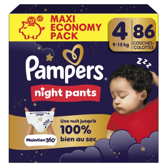 Couches-Culottes 9-15kg Taille 4 Night Pants PAMPERS