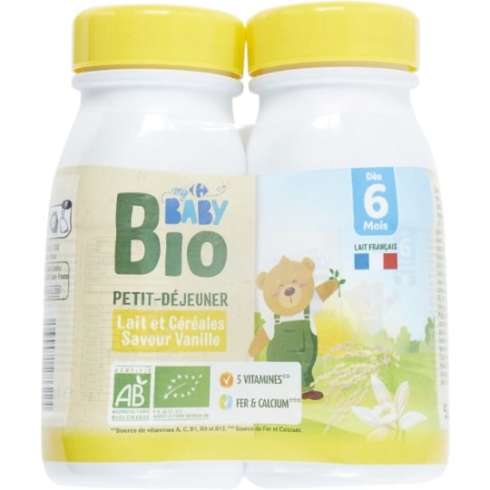Lait bébé liquide 2ème âge Dès 6 Mois Vanille Bio Carrefour Baby CARREFOUR BABY