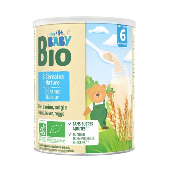 Céréales bébé dès 6 mois Nature Bio CARREFOUR BABY