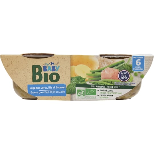 Plat bébé dès 6 mois Légumes Saumon Bio Carrefour Baby Bio CARREFOUR BABY