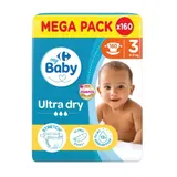Couches Bébé Taille 3 4-9kg Mega Pack Ultra Dry CARREFOUR BABY