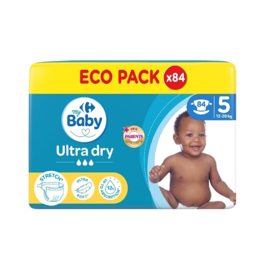 Couches Bébé Taille 5 12-20kg Ultra Dry CARREFOUR BABY