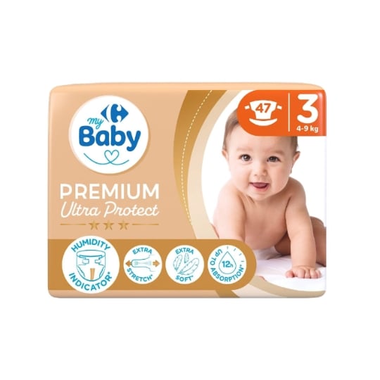 Couches Bébé Taille 3 4-9kg Premium CARREFOUR BABY