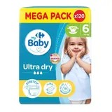 Couches-Culottes Taille 6 16kg+ Mega Pack Ultra Dry CARREFOUR BABY