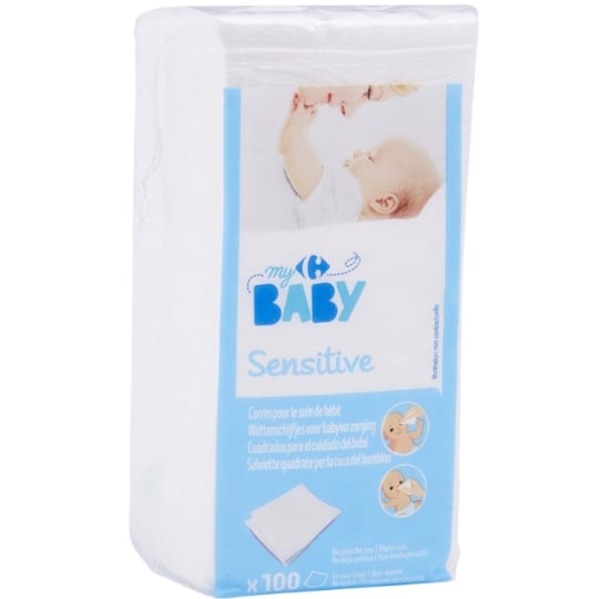 Cotons Bébé Carrés Sensitive CARREFOUR BABY