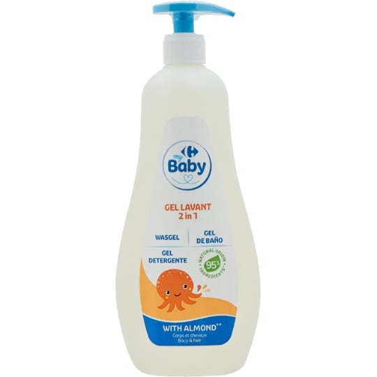 Gel douche bébé Corps et Cheveux 95% Naturel CARREFOUR BABY