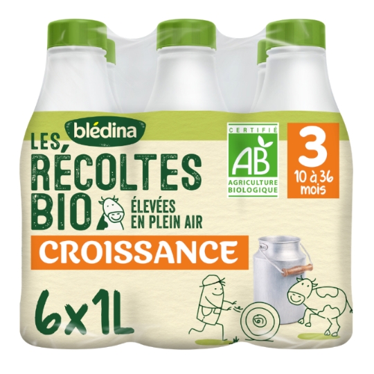Lait bébé liquide 3ème âge Dès 10 Mois Bio Les Récoltes Bio BLEDINA