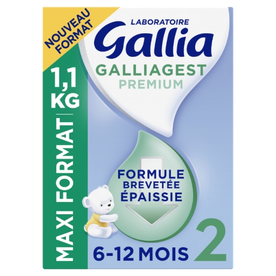 Lait bébé En Poudre 2ème Âge Dès 6 Mois Formule Brevetée Épaissie Galliagest Premium GALLIA