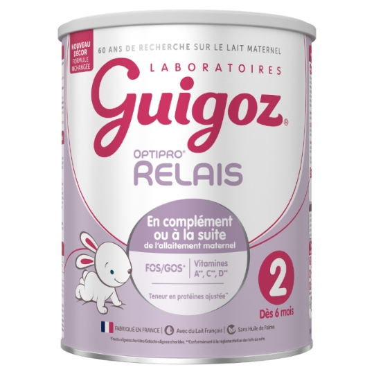 Lait bébé en poudre 2ème âge Dès 6 Mois Optipro Relais GUIGOZ