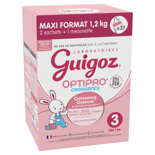 Lait bébé en poudre 3ème âge Dès 12 Mois Optipro GUIGOZ