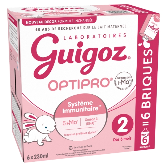 Lait bébé liquide 2ème âge Dès 6 Mois Optipro GUIGOZ