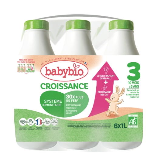 Lait bébé liquide 3ème âge Dès 12 Mois Bio Babybio BABYBIO