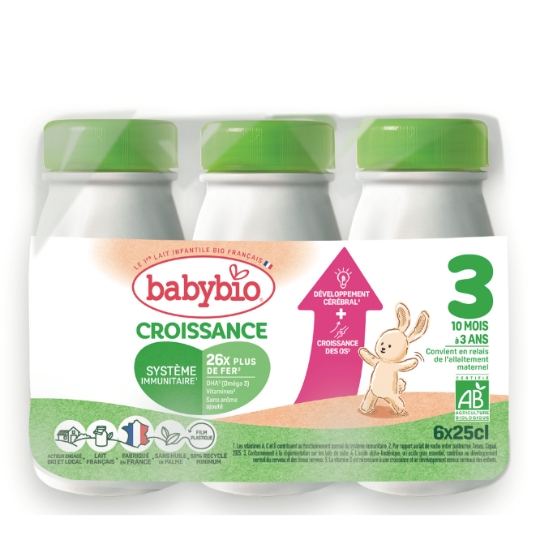 Lait bébé liquide 3ème âge Dès 10 Mois Bio Babybio Croissance BABYBIO