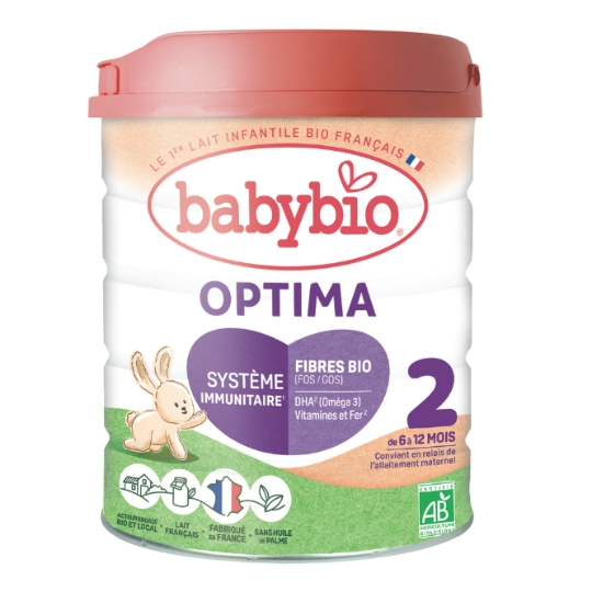Lait bébé en poudre 2ème âge Dès 6 Mois Optima BABYBIO