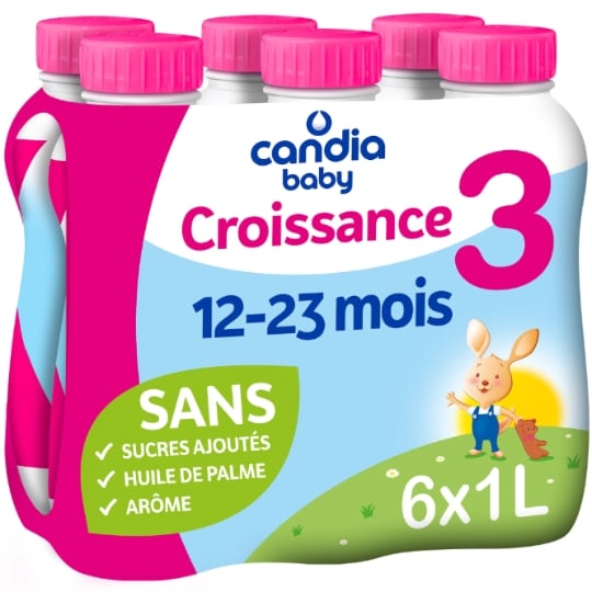Lait bébé liquide 3ème âge Dès 12 Mois Croissance CANDIA BABY