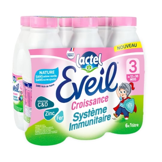 Lait bébé liquide 3ème âge Dès 12 Mois Système Immunitaire Lactel LACTEL