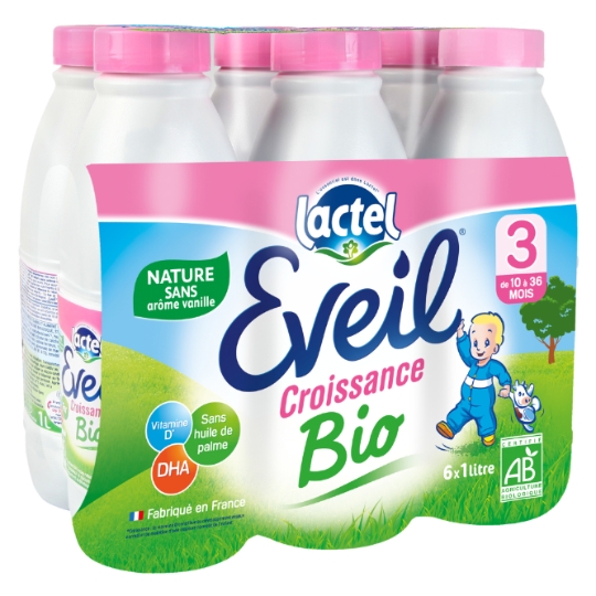 Lait bébé liquide 3ème âge Dès 10 Mois Nature Bio Éveil LACTEL