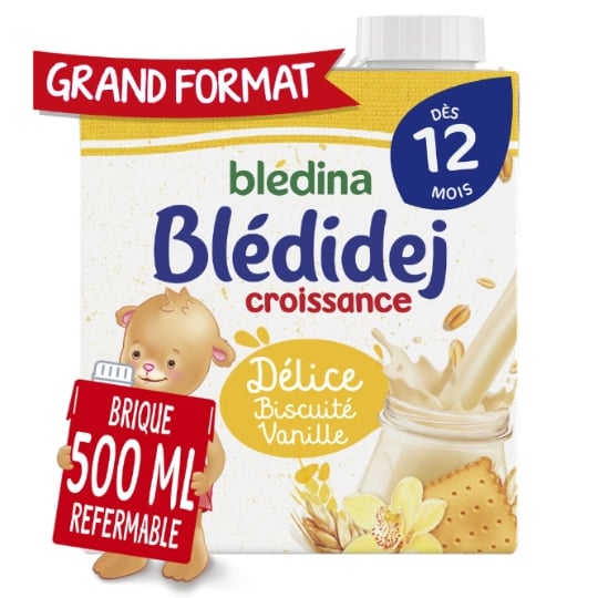 Céréales bébé dès 12 mois délice biscuité vanille Croissance Blédidej BLEDINA