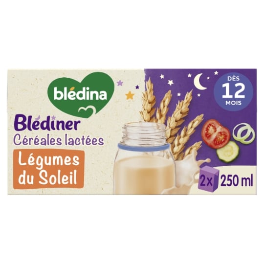 Céréales Du soir dès 12 mois Légumes du Soleil Blédiner Céréales lactées BLEDINA