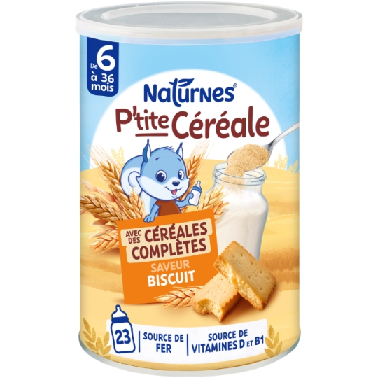 Céréales bébé dès 6 mois Céréales complètes Biscuit P'tite céréale NATURNES