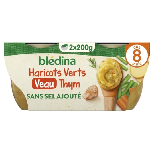 Plat bébé dès 8 mois Haricot Vert Carotte Veau Mes Moulinés BLEDINA