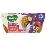 Plat bébé du soir dès 12 mois Ratatouille Macaroni Mozzarella Blédiner BLEDINA