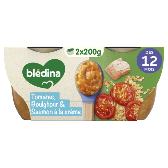 Plat bébé dès 12 mois Délice de tomates Boulghour Saumon Idées de maman BLEDINA