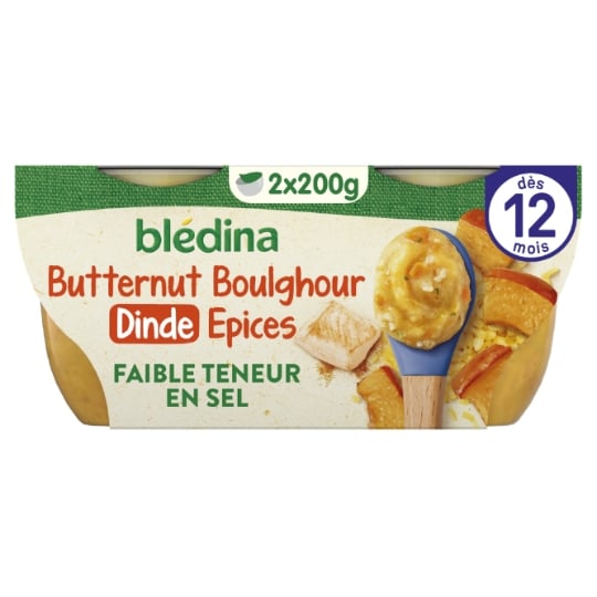 Plat bébé dès 12 mois Butternut Boulghour Dinde Idées de maman BLEDINA