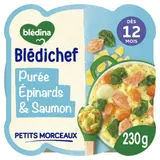 Plat bébé dès 12 mois Purée D'épinards Saumon Blédichef BLEDINA