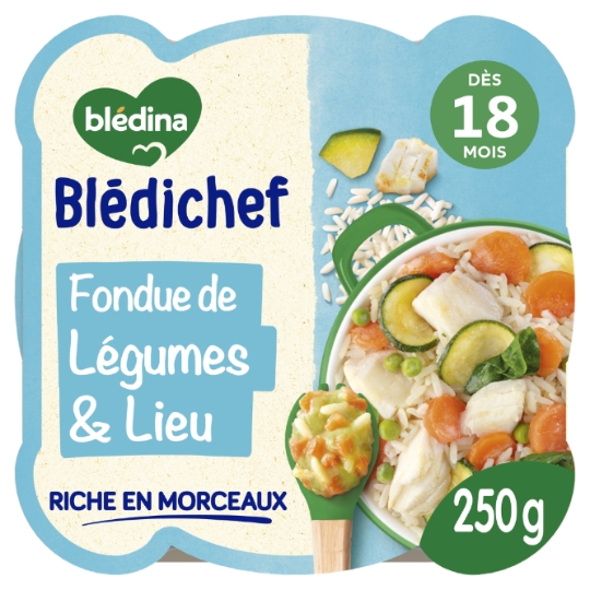 Plat bébé dès 18 mois Fondue de Légumes et Lieu Blédichef BLEDINA