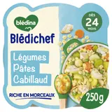 Plat bébé dès 24 mois Légumes Pâtes et Cabillaud Façon Beurre Blanc Blédichef BLEDINA